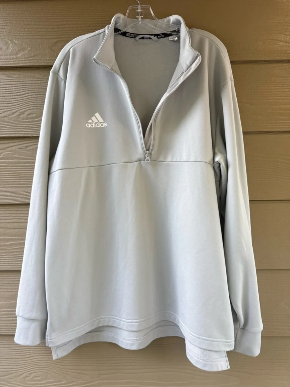 ADIDAS Aeroready Men's Team Issue Quarter Zip Light Grey Active Sweatshirt Sz XL